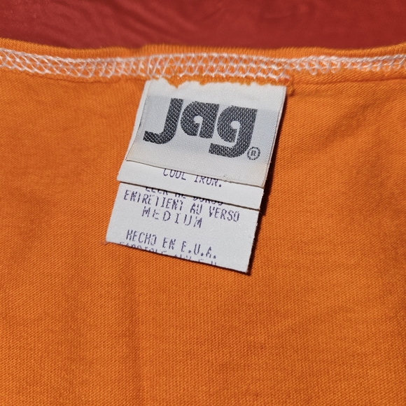 Jag Tank Top/Tennis Dress Orange w/White Lines 100% Cotton Vintage Lk New Medium - Picture 2 of 9